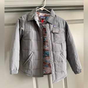 Patagonia Gray Quilted Jacket with Patterned Lining